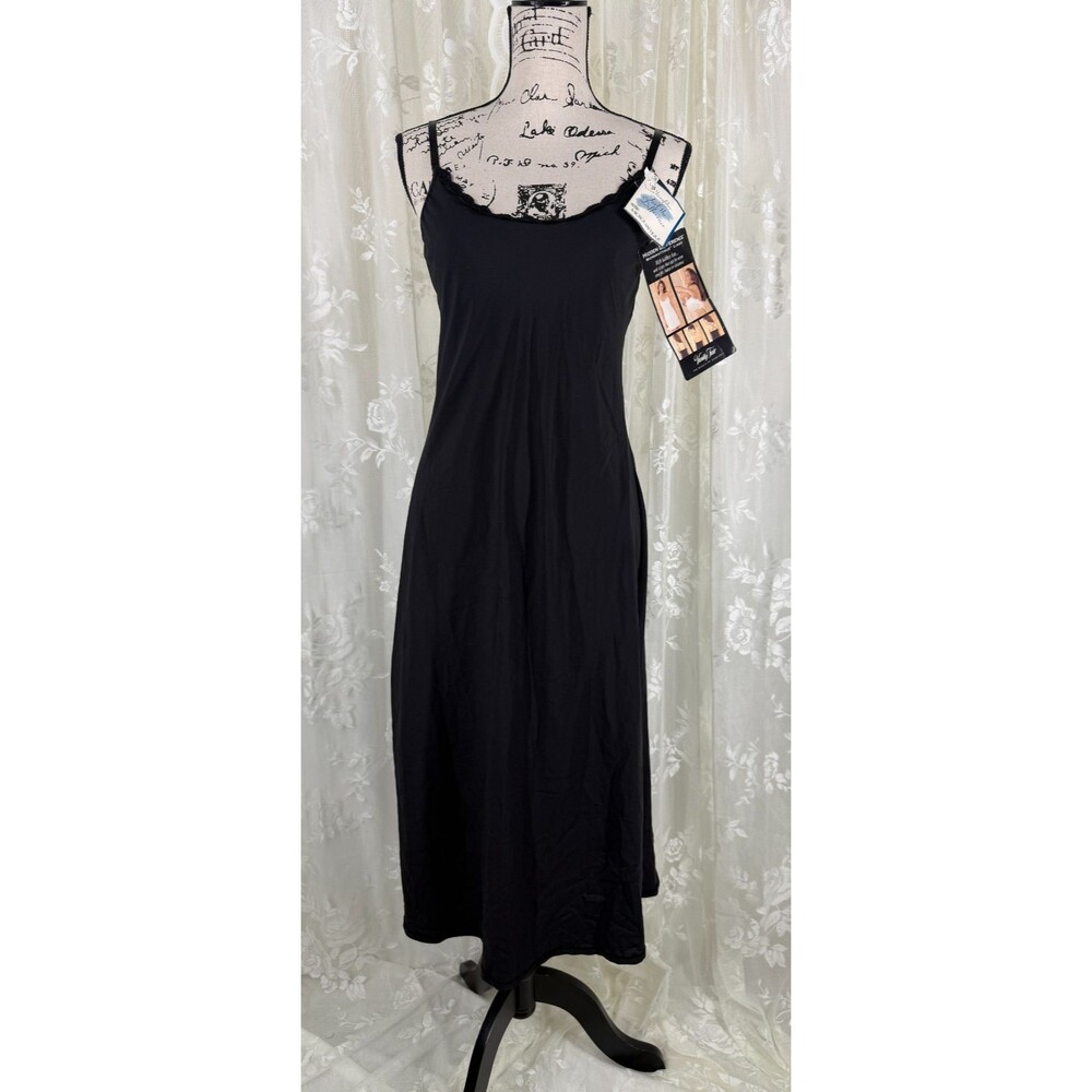 Vintage Vanity Fair Micromatique Black Full Slip Size 34 Built In Bra NWT USA